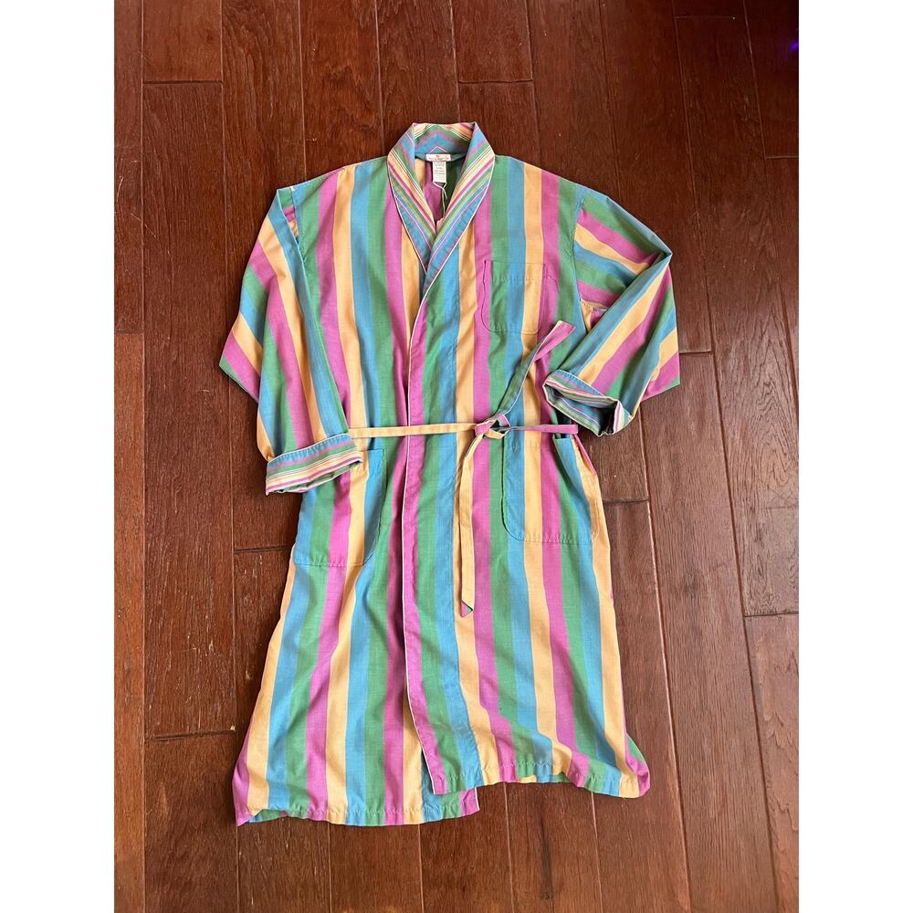 Striped Bill Blass Bathrobe - Mens L/XL
